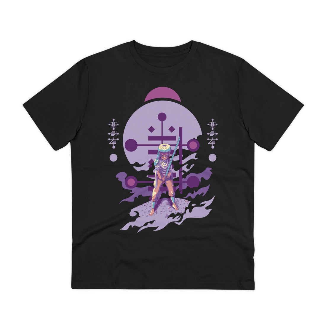 Printify T-Shirt Black / 2XS Young Humanoid Alien with Sword - Alien Warrior - Front Design