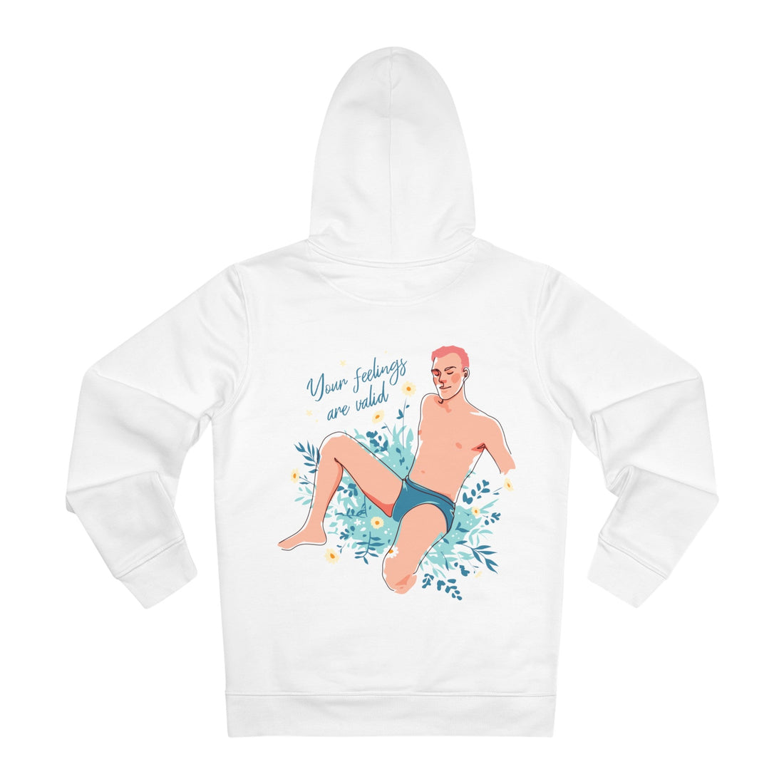 Printify Hoodie White / S Your feelings are valid - Self Worth - Hoodie - Back Design