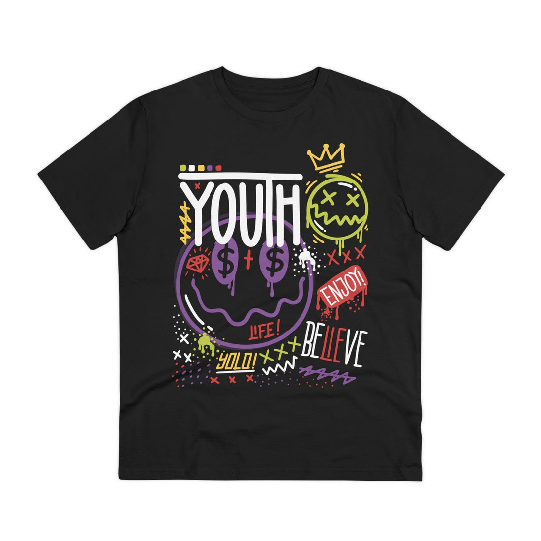 Printify T-Shirt Black / 2XS Youth enjoy believe - Streetwear - I´m Fine - Front Design