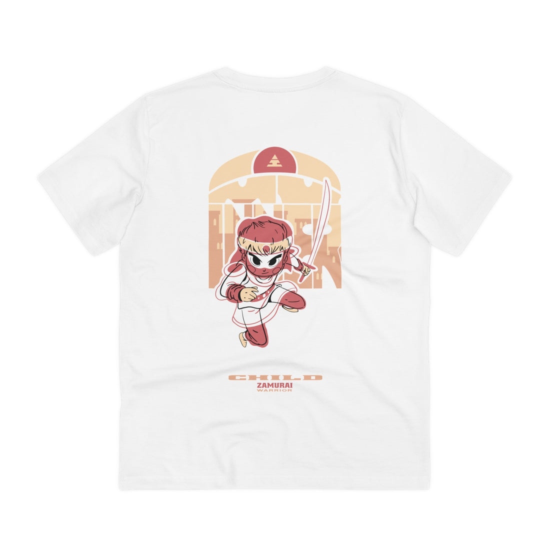Printify T-Shirt White / 2XS Zamurai Child - Warrior Kids - Back Design