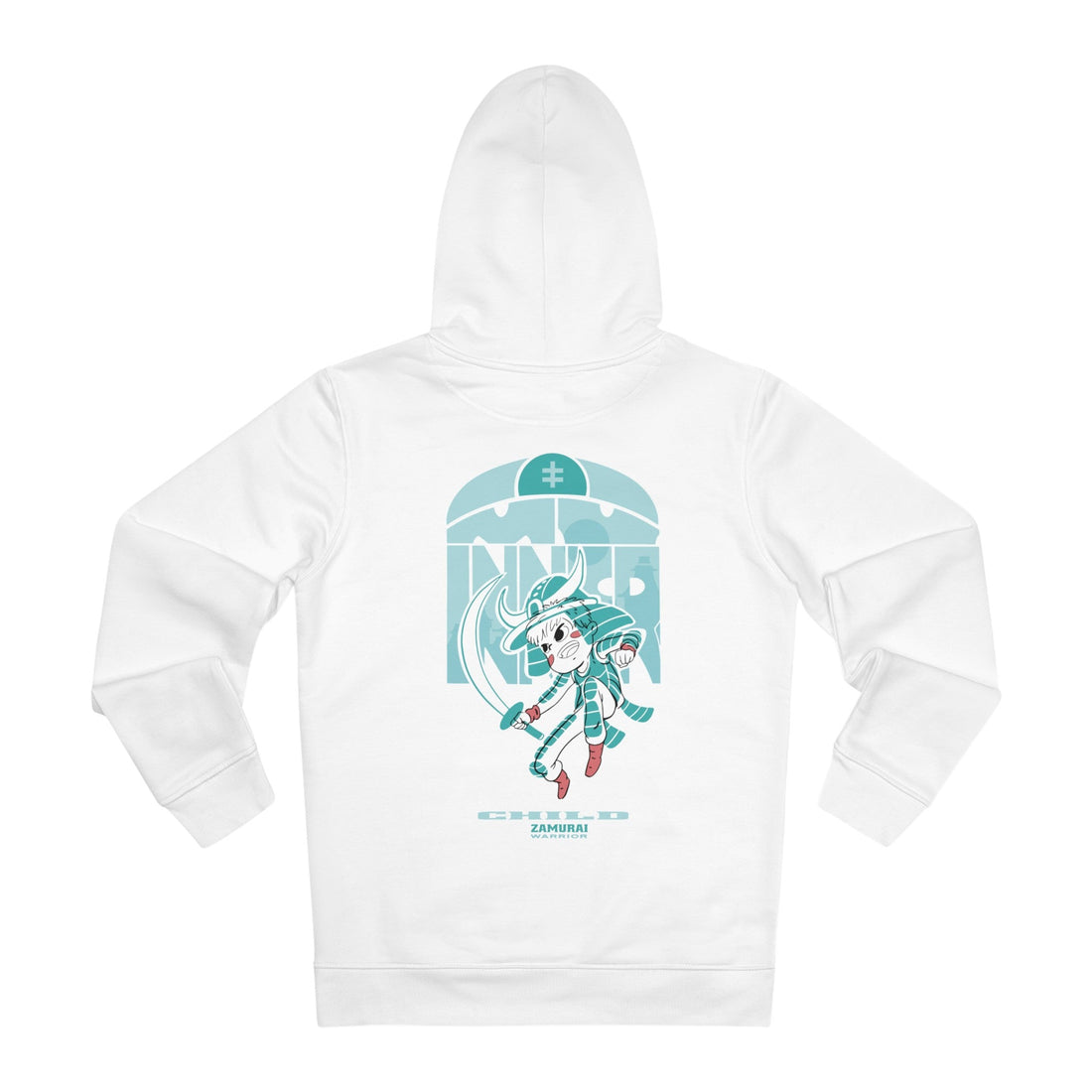 Printify Hoodie White / S Zamurai Warrior Child - Warrior Kids - Hoodie - Back Design