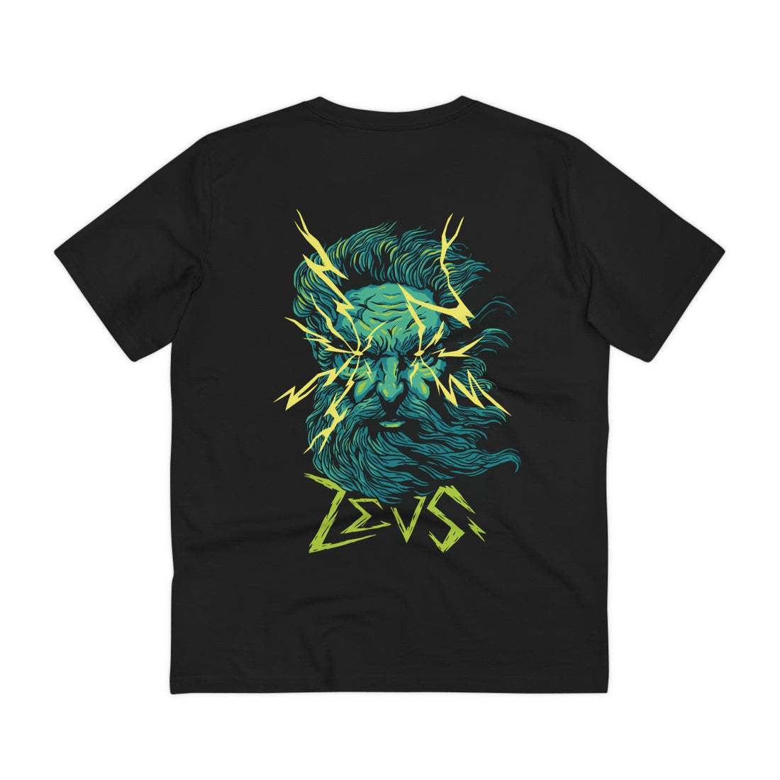 Printify T-Shirt Black / 2XS Zeus - Greek Mythology - Back Design