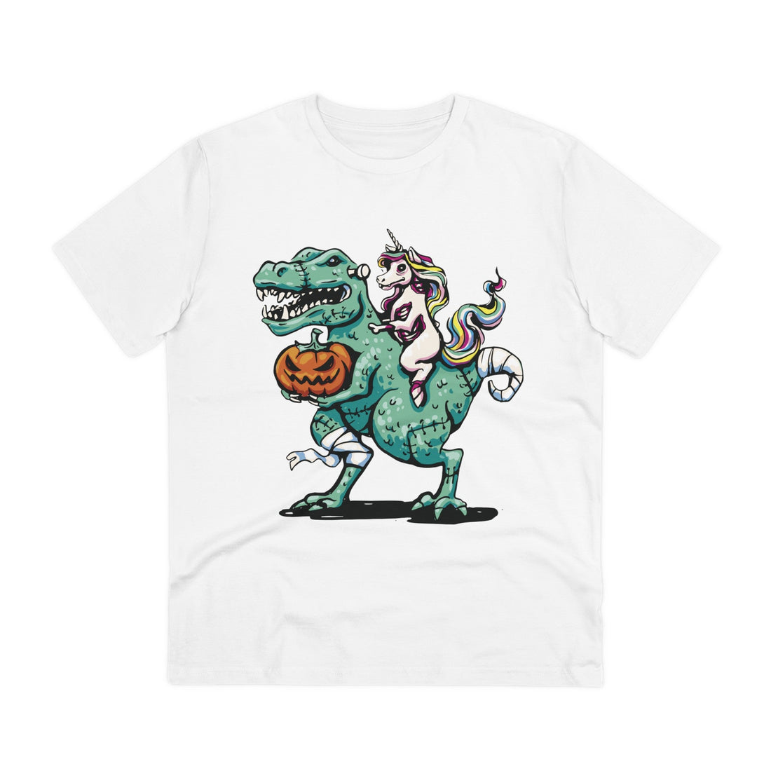Printify T-Shirt White / 2XS Zombie T Rex Unicorn - Unicorn World - Front Design